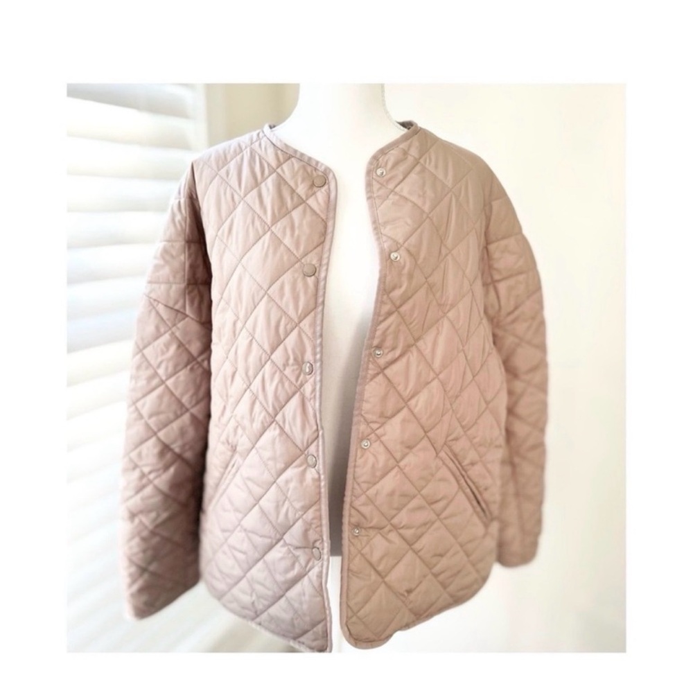 Aritzia Quilted Light Taupe Puffer Jacket
